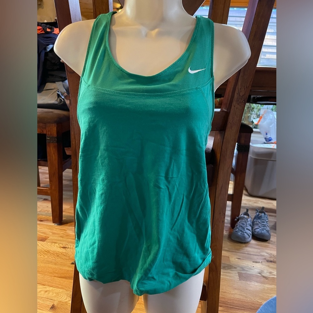 Nike green tank cotton XL top